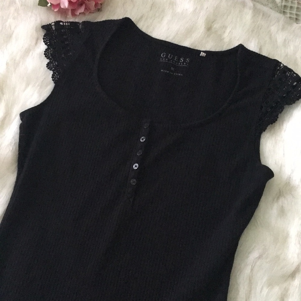 Guess tank with lace cap sleeves